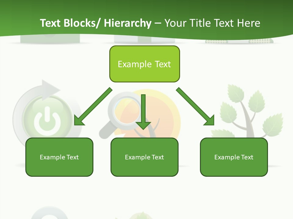 A Set Of Green Icons On A White Background PowerPoint Template