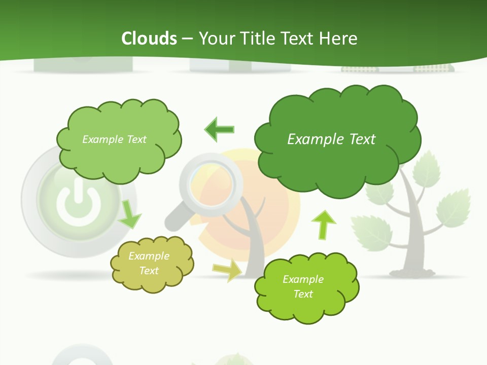 A Set Of Green Icons On A White Background PowerPoint Template