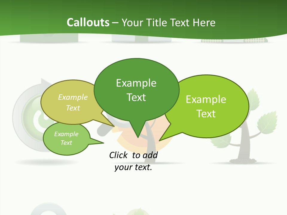 A Set Of Green Icons On A White Background PowerPoint Template
