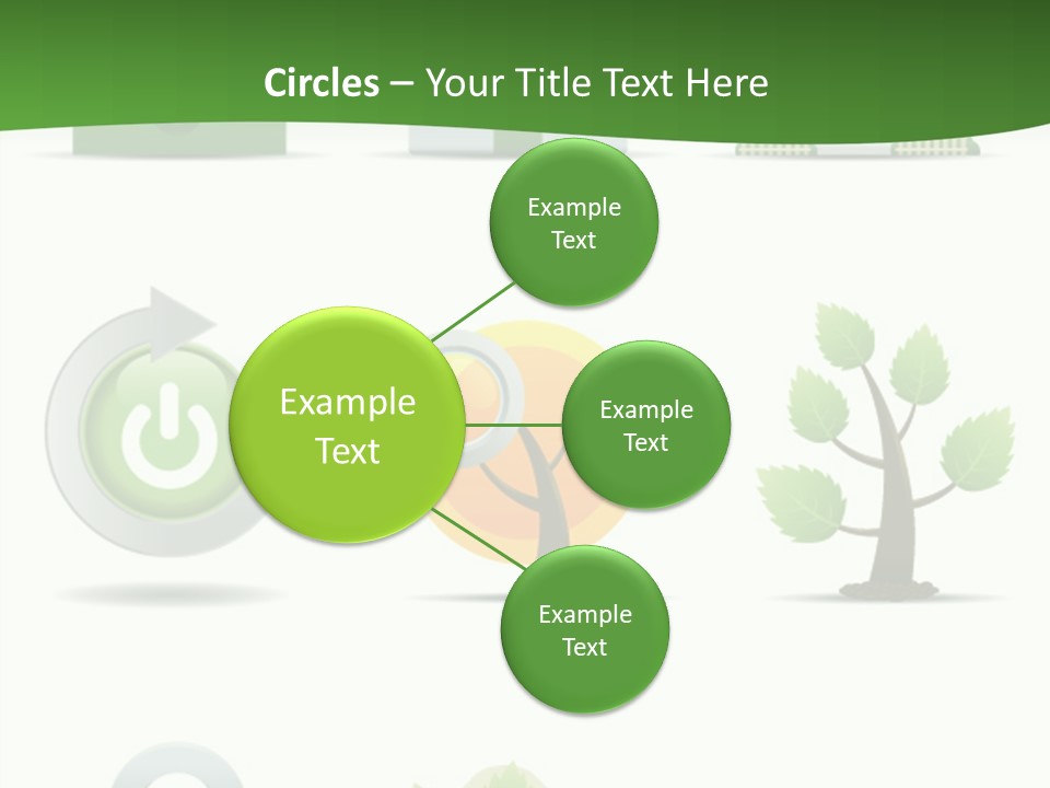 A Set Of Green Icons On A White Background PowerPoint Template