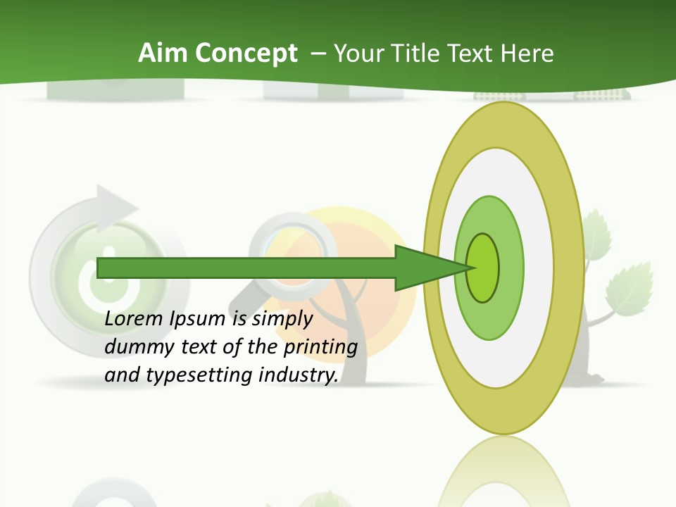 A Set Of Green Icons On A White Background PowerPoint Template
