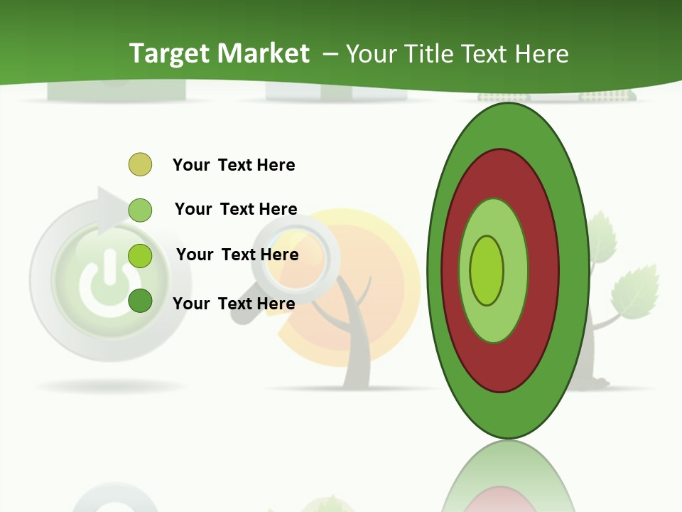 A Set Of Green Icons On A White Background PowerPoint Template