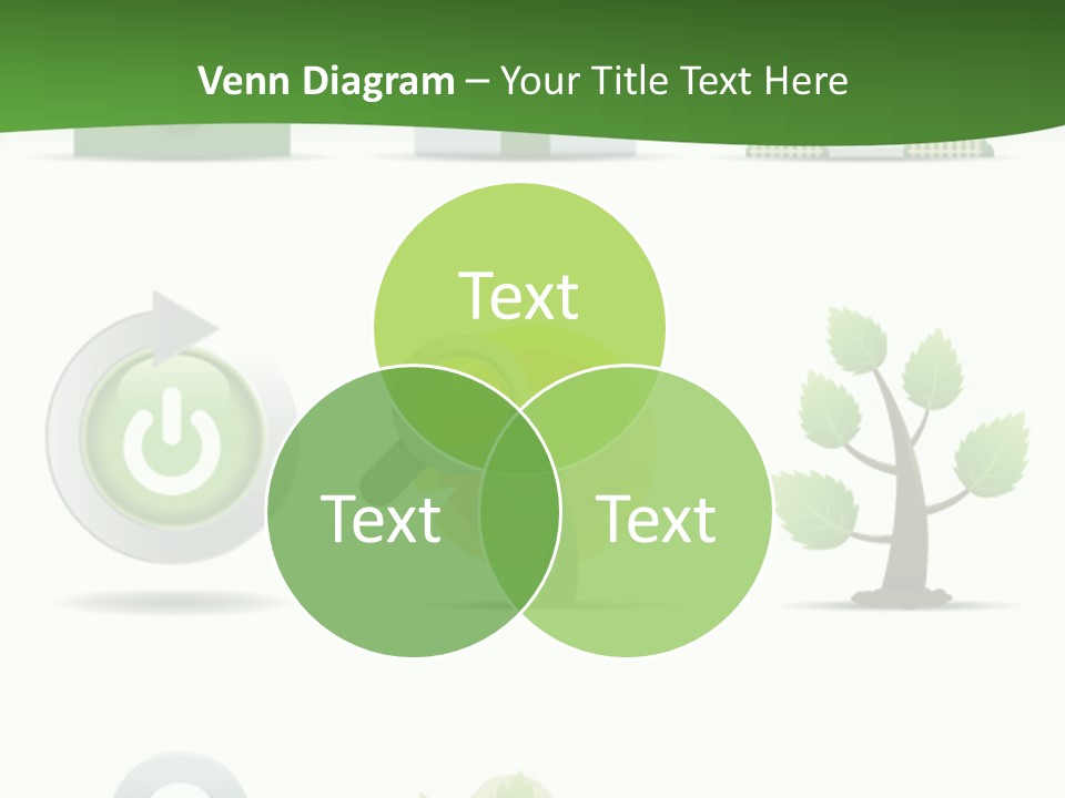 A Set Of Green Icons On A White Background PowerPoint Template