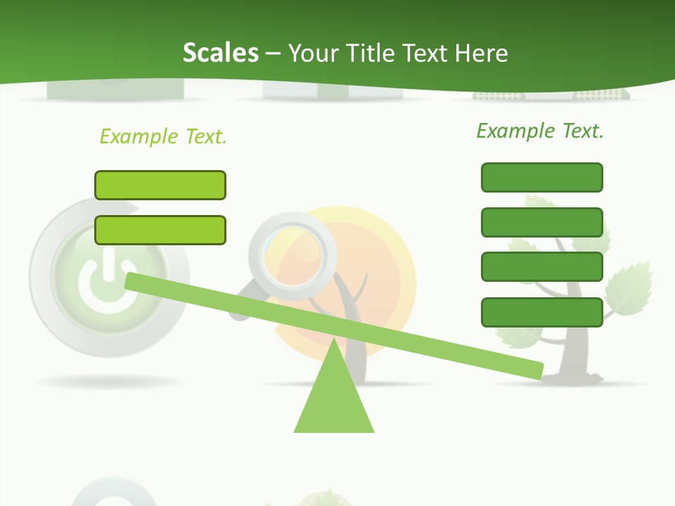 A Set Of Green Icons On A White Background PowerPoint Template