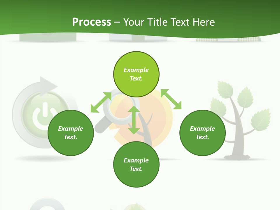 A Set Of Green Icons On A White Background PowerPoint Template