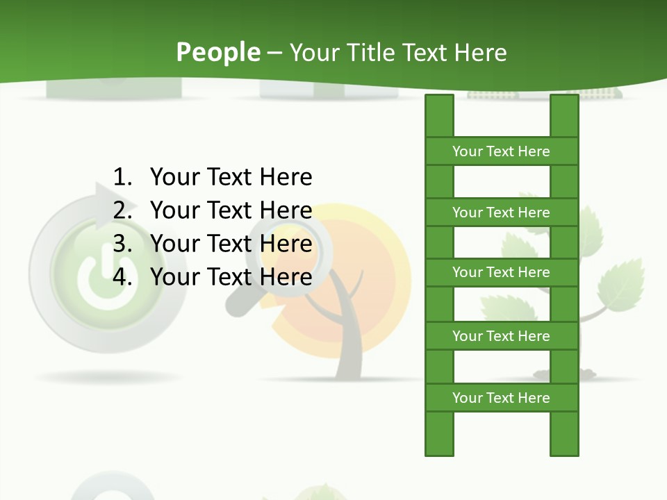 A Set Of Green Icons On A White Background PowerPoint Template
