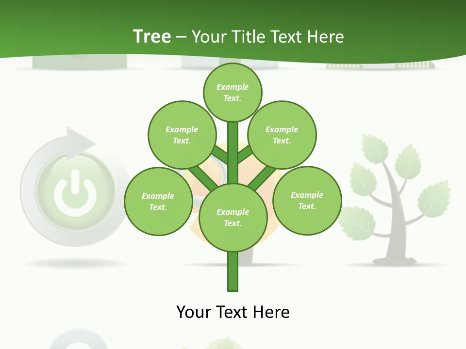 A Set Of Green Icons On A White Background PowerPoint Template