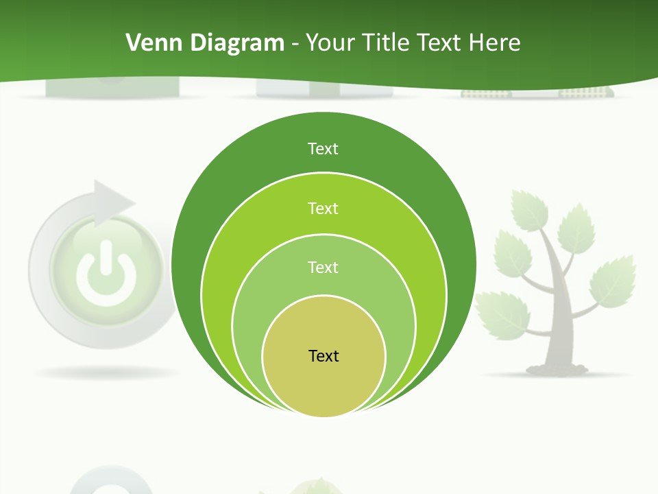 A Set Of Green Icons On A White Background PowerPoint Template