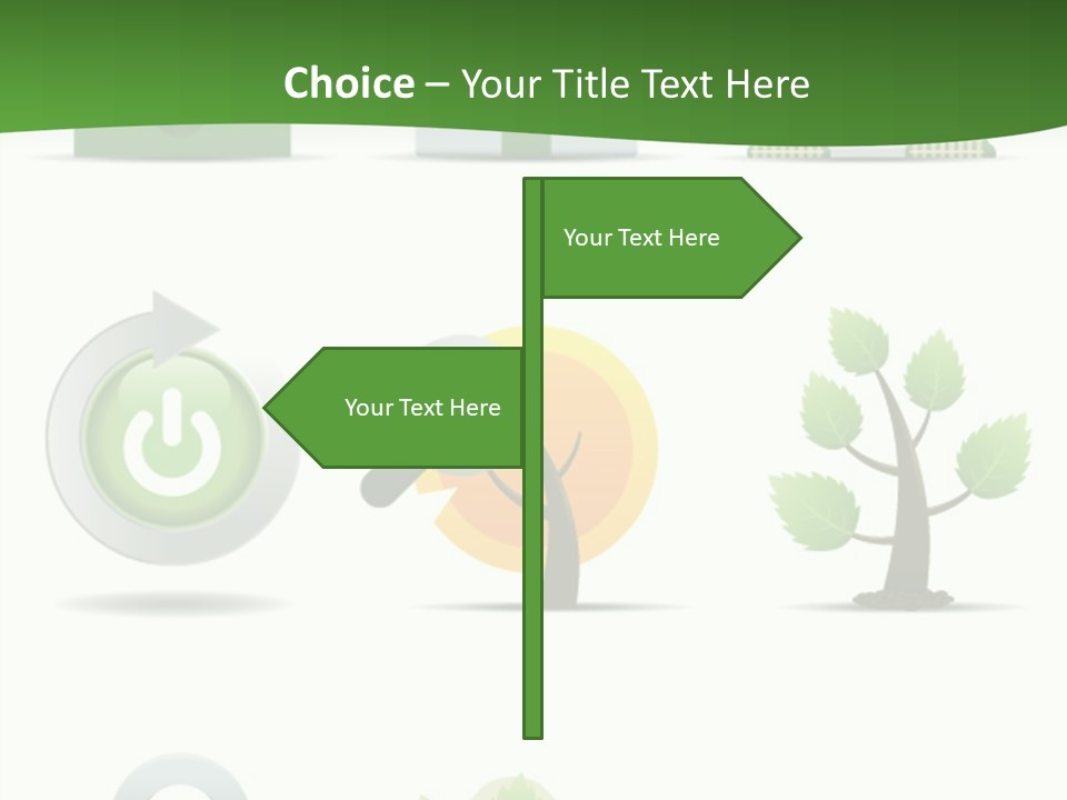 A Set Of Green Icons On A White Background PowerPoint Template