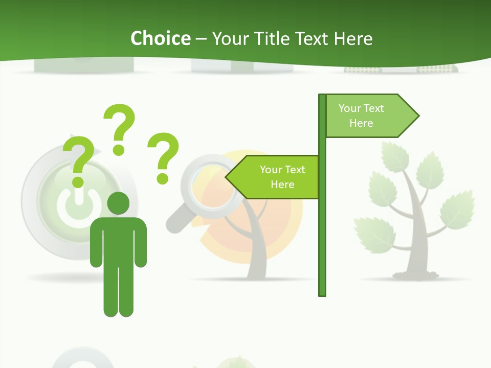 A Set Of Green Icons On A White Background PowerPoint Template