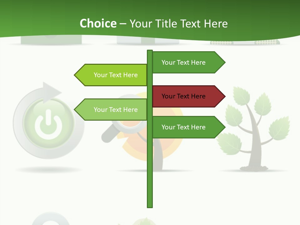 A Set Of Green Icons On A White Background PowerPoint Template