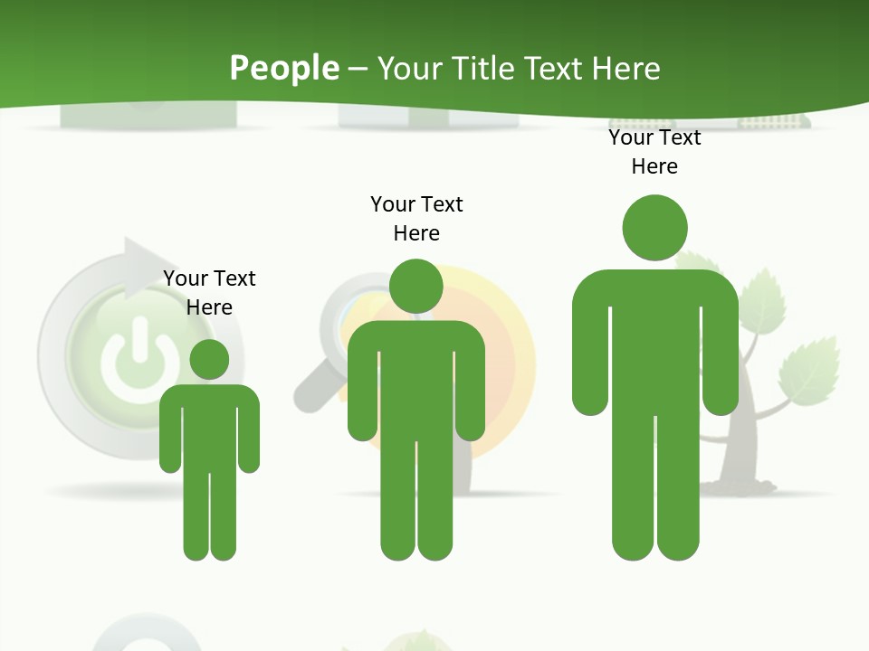 A Set Of Green Icons On A White Background PowerPoint Template