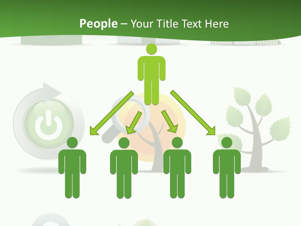 A Set Of Green Icons On A White Background PowerPoint Template