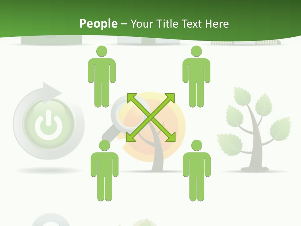 A Set Of Green Icons On A White Background PowerPoint Template