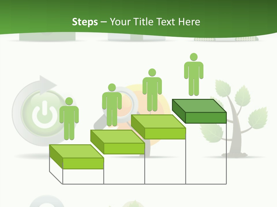 A Set Of Green Icons On A White Background PowerPoint Template