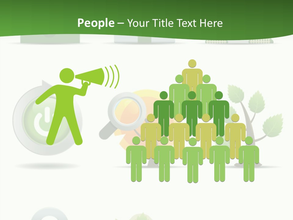 A Set Of Green Icons On A White Background PowerPoint Template