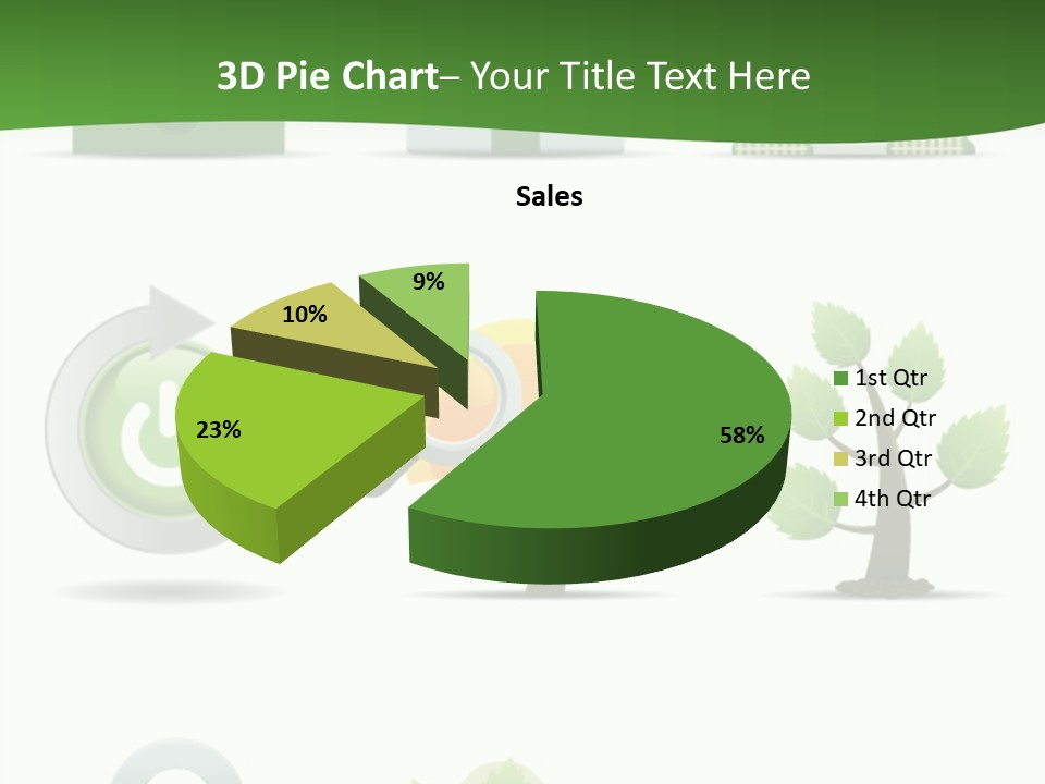 A Set Of Green Icons On A White Background PowerPoint Template