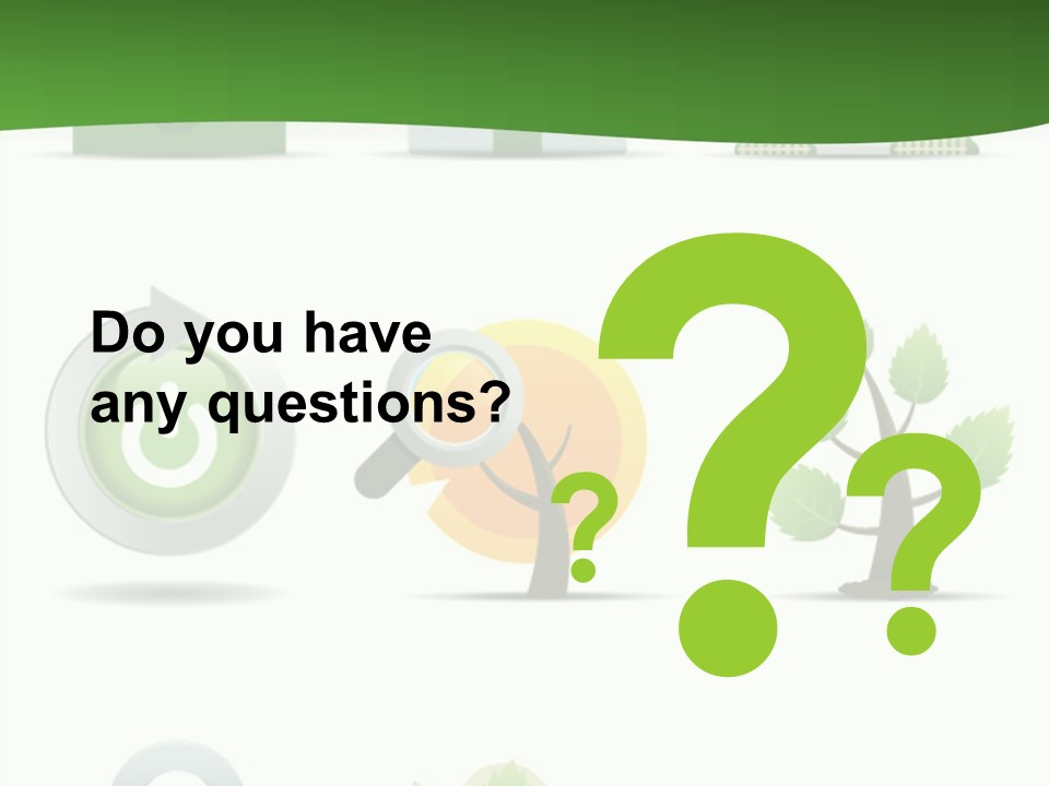 A Set Of Green Icons On A White Background PowerPoint Template