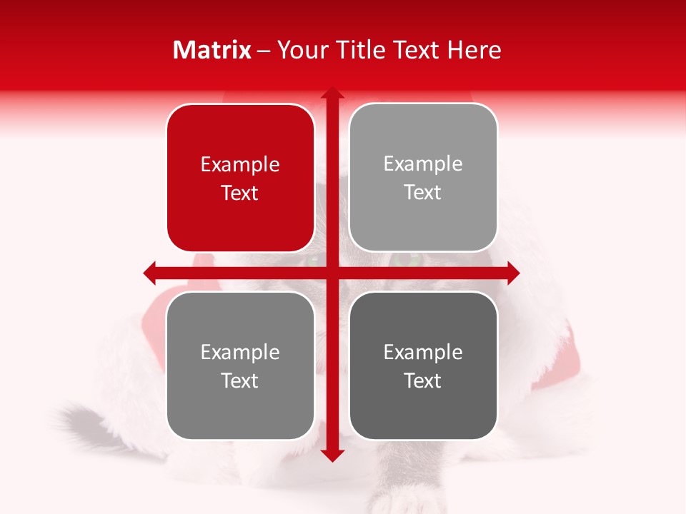 A Cat Wearing A Santa Hat With Green Eyes PowerPoint Template