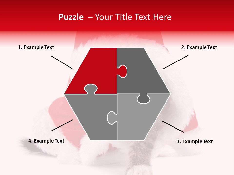 A Cat Wearing A Santa Hat With Green Eyes PowerPoint Template