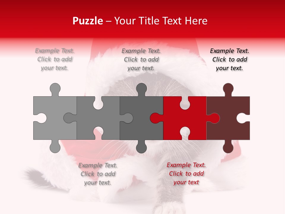 A Cat Wearing A Santa Hat With Green Eyes PowerPoint Template