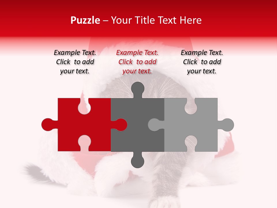 A Cat Wearing A Santa Hat With Green Eyes PowerPoint Template