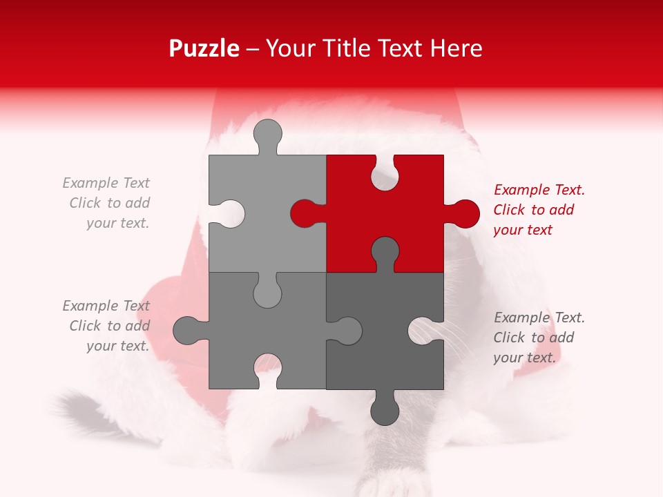 A Cat Wearing A Santa Hat With Green Eyes PowerPoint Template