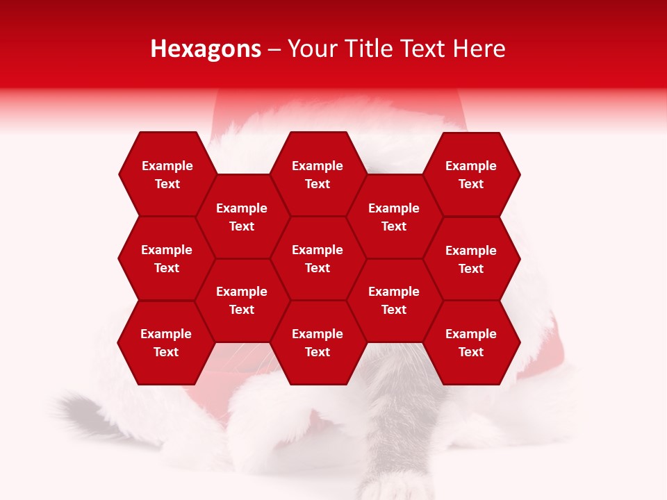 A Cat Wearing A Santa Hat With Green Eyes PowerPoint Template