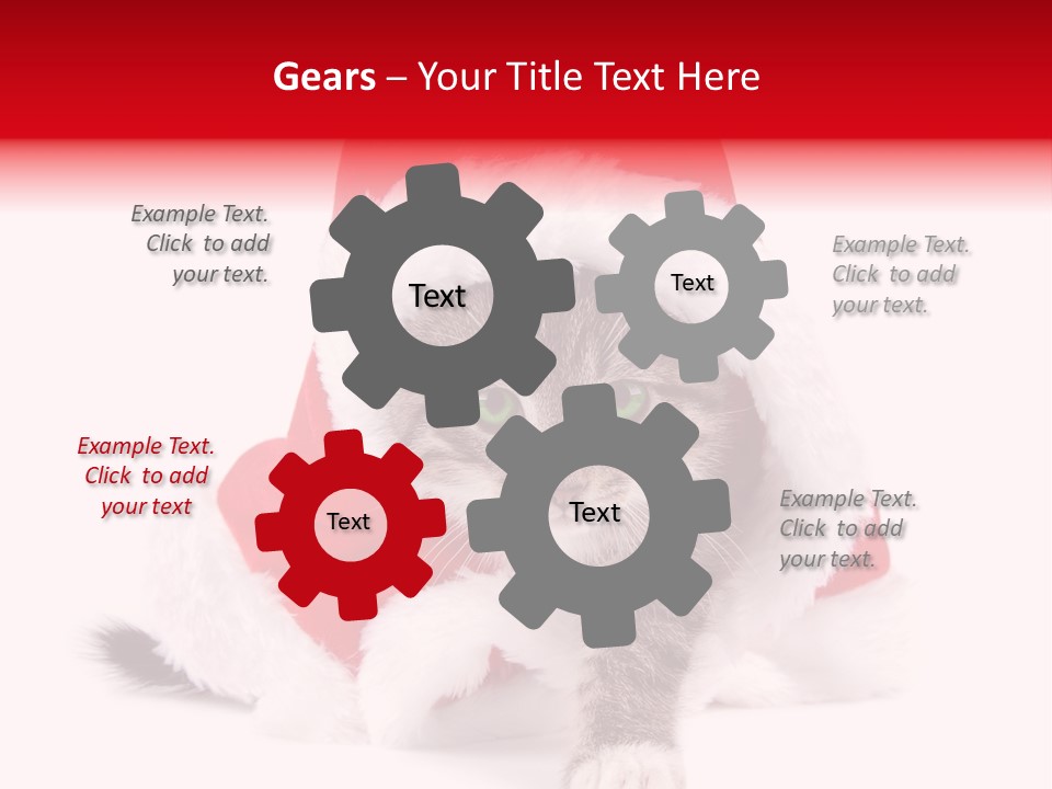 A Cat Wearing A Santa Hat With Green Eyes PowerPoint Template