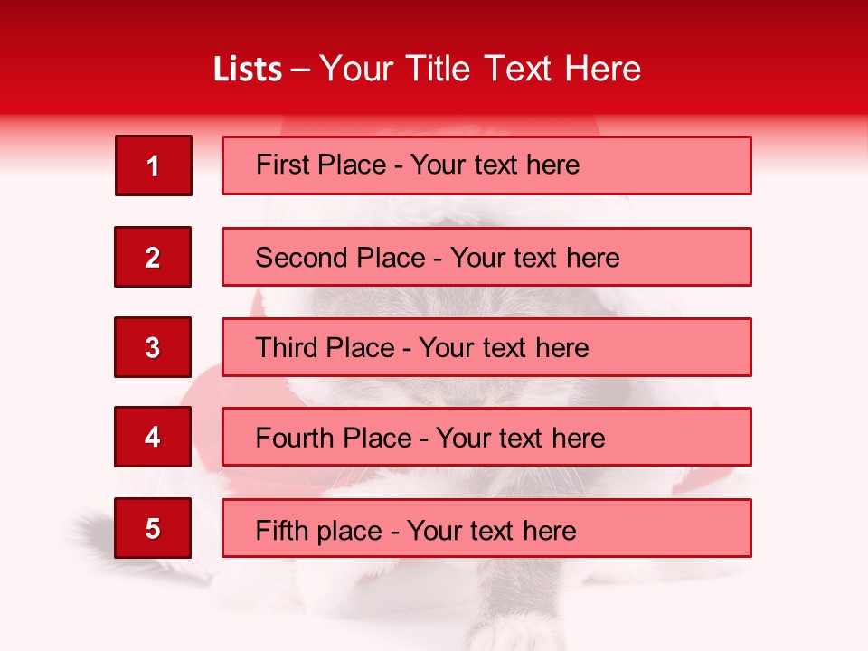 A Cat Wearing A Santa Hat With Green Eyes PowerPoint Template