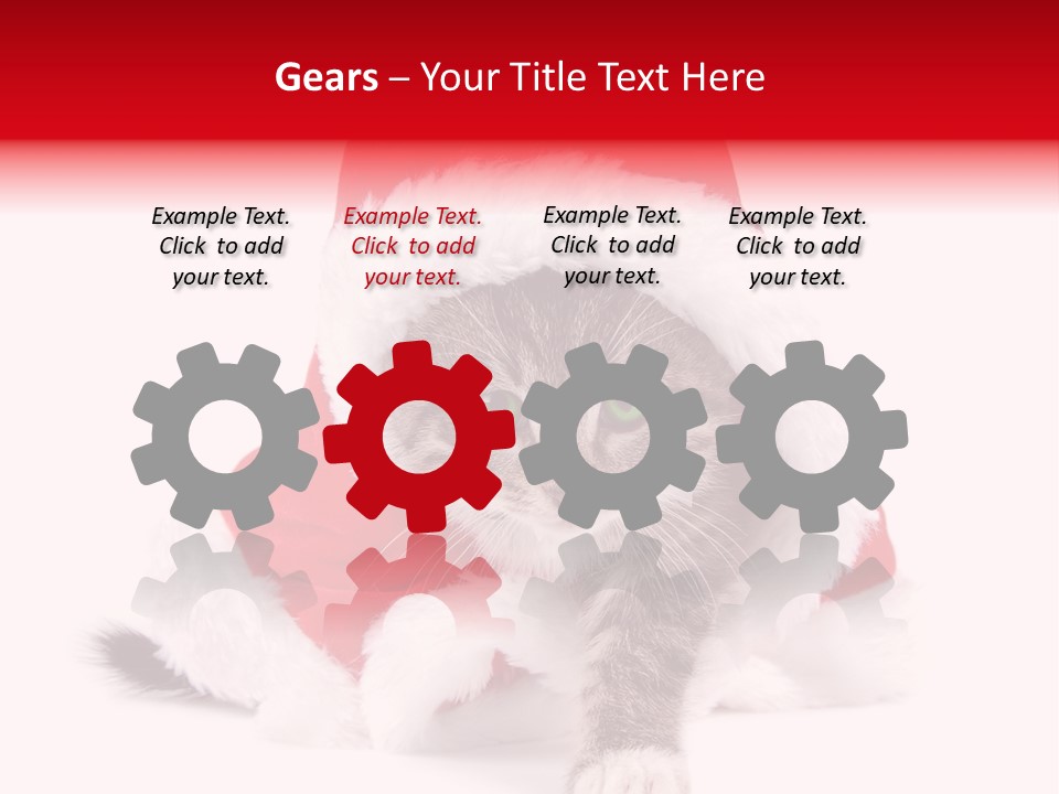 A Cat Wearing A Santa Hat With Green Eyes PowerPoint Template