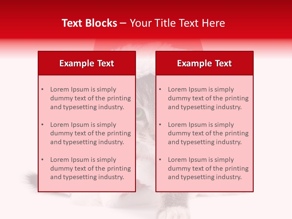 A Cat Wearing A Santa Hat With Green Eyes PowerPoint Template