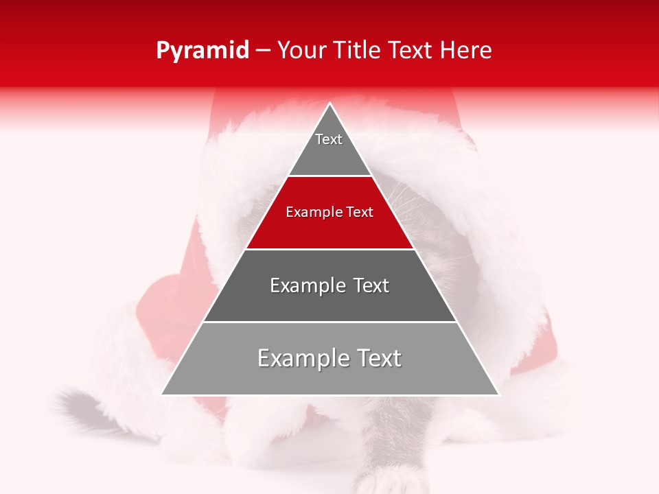 A Cat Wearing A Santa Hat With Green Eyes PowerPoint Template