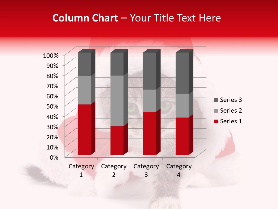 A Cat Wearing A Santa Hat With Green Eyes PowerPoint Template