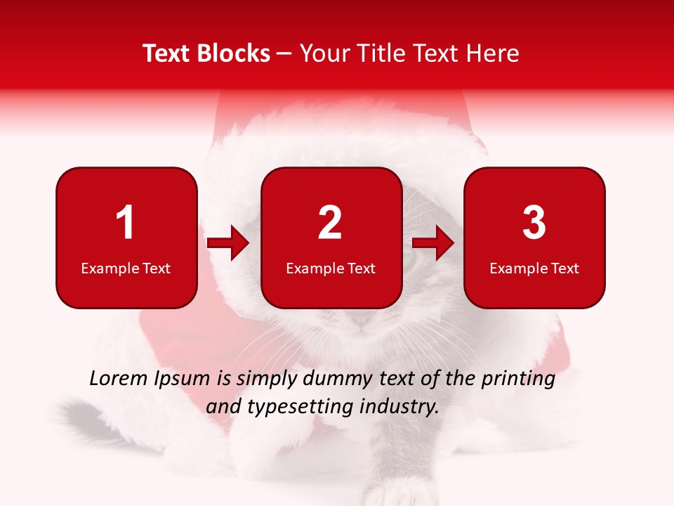 A Cat Wearing A Santa Hat With Green Eyes PowerPoint Template