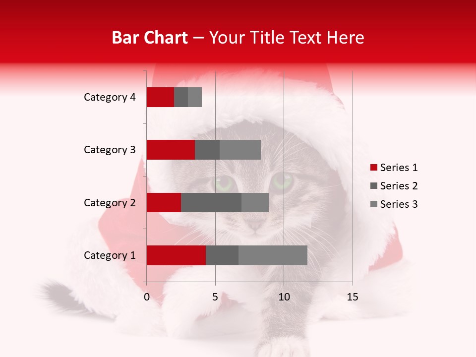 A Cat Wearing A Santa Hat With Green Eyes PowerPoint Template