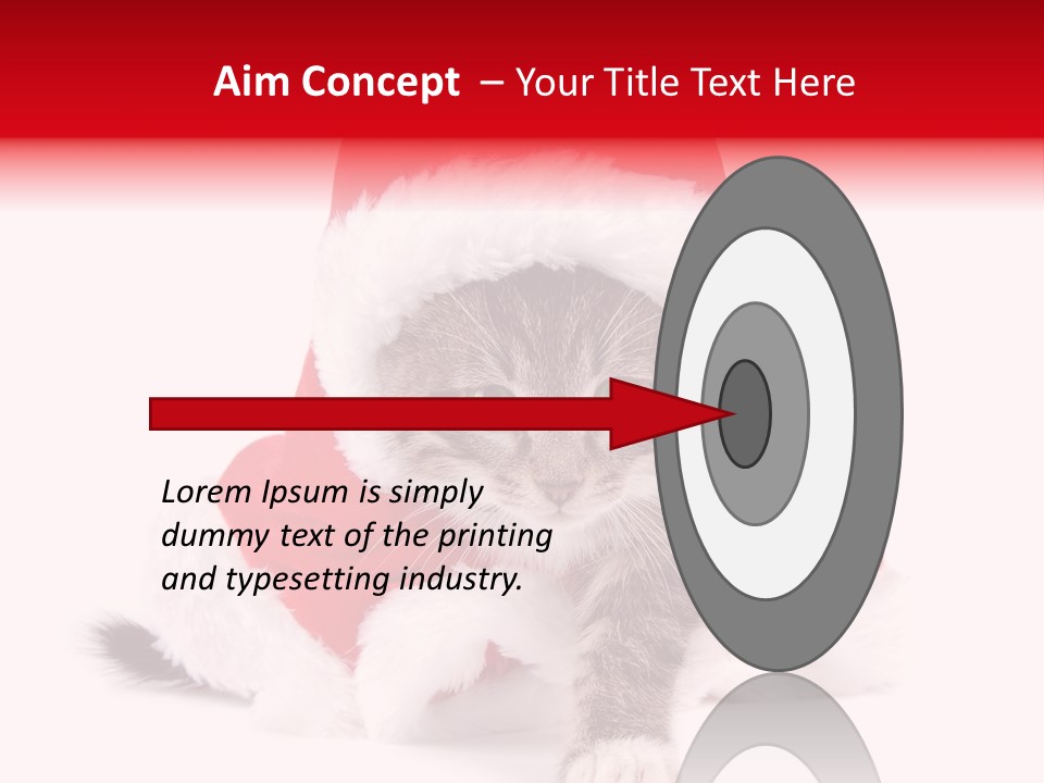 A Cat Wearing A Santa Hat With Green Eyes PowerPoint Template