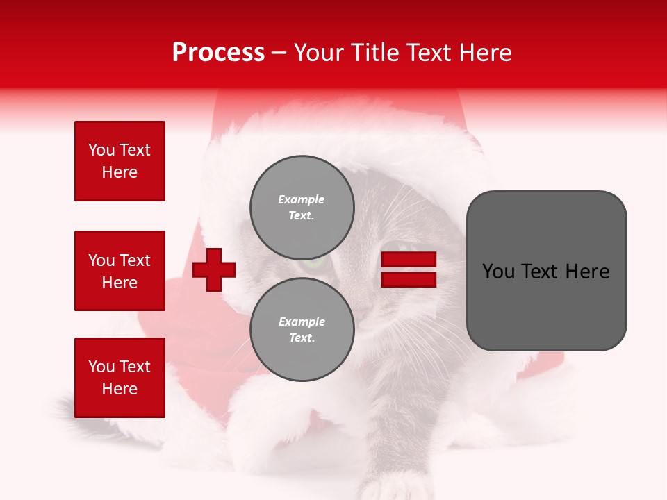 A Cat Wearing A Santa Hat With Green Eyes PowerPoint Template