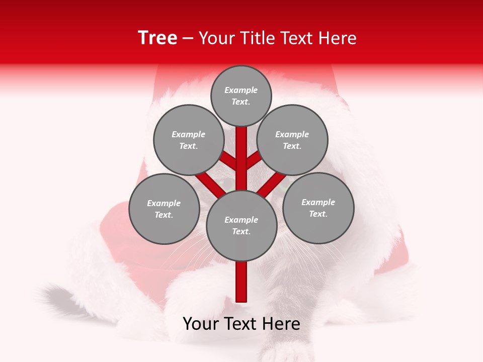 A Cat Wearing A Santa Hat With Green Eyes PowerPoint Template