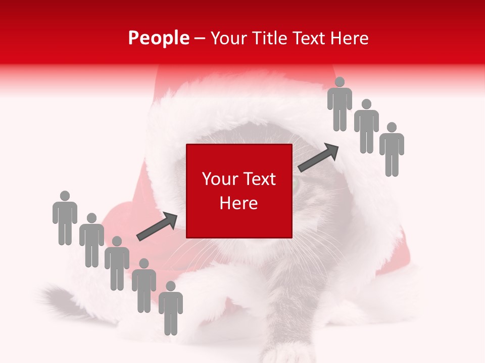 A Cat Wearing A Santa Hat With Green Eyes PowerPoint Template
