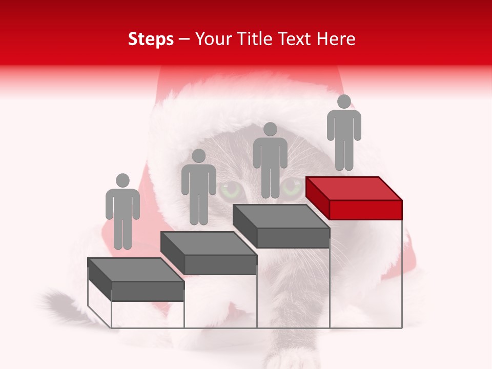 A Cat Wearing A Santa Hat With Green Eyes PowerPoint Template