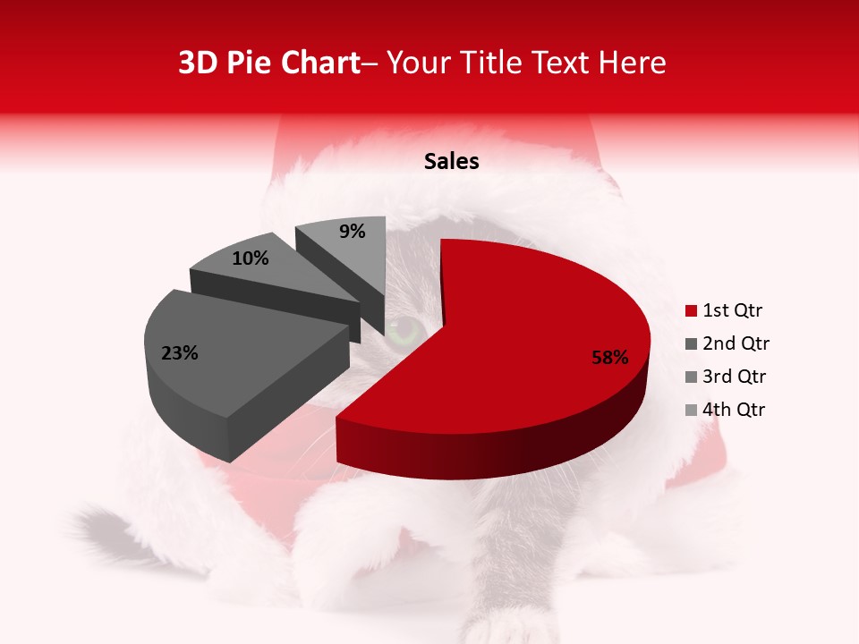 A Cat Wearing A Santa Hat With Green Eyes PowerPoint Template