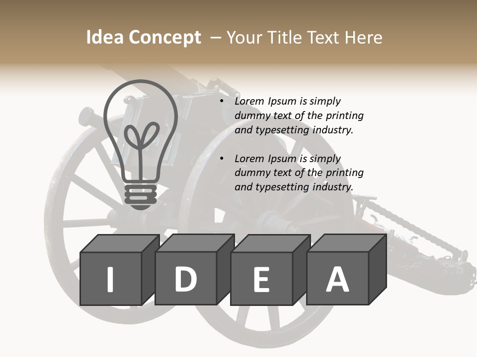 Gun Rusty Bronze PowerPoint Template