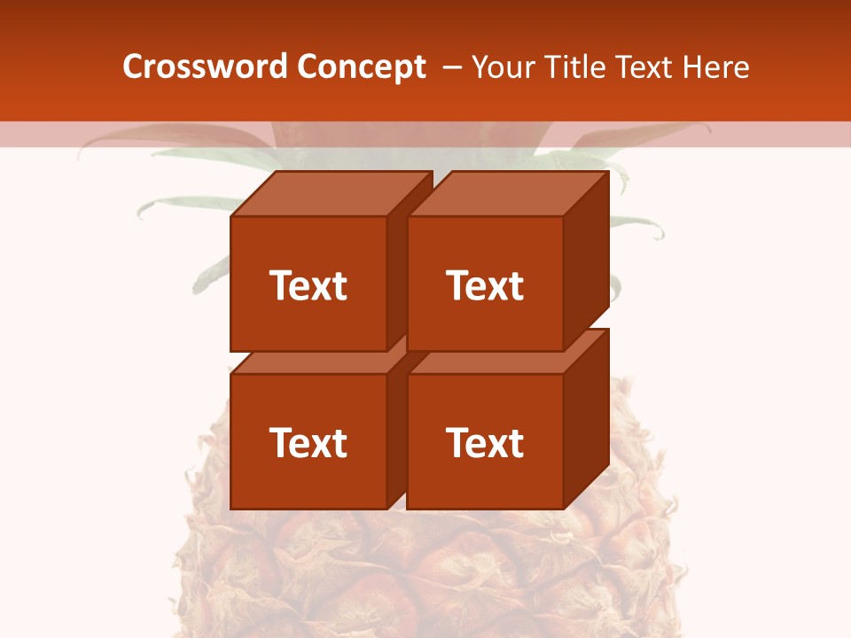 A Pineapple On A White And Orange Background PowerPoint Template