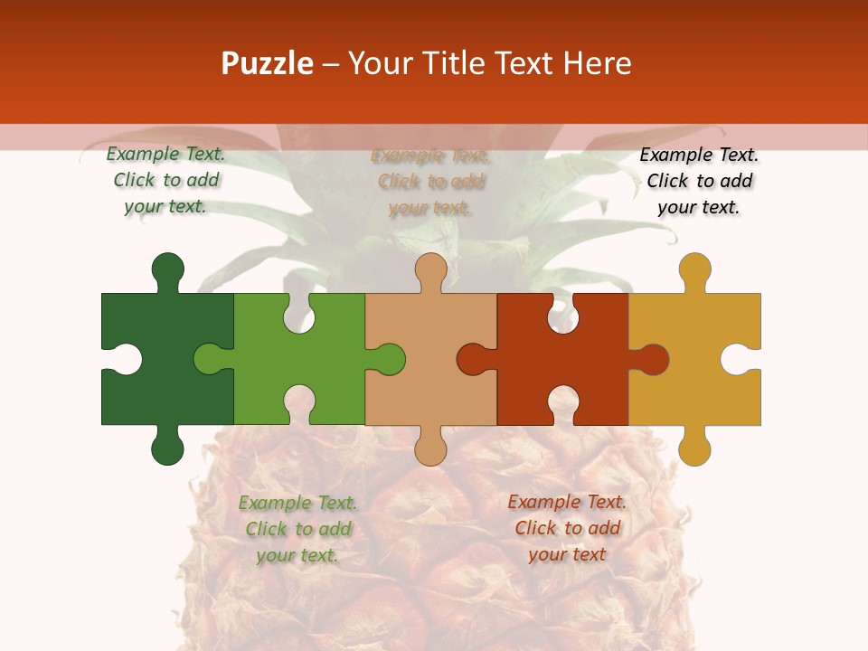 A Pineapple On A White And Orange Background PowerPoint Template