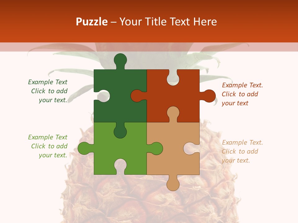 A Pineapple On A White And Orange Background PowerPoint Template