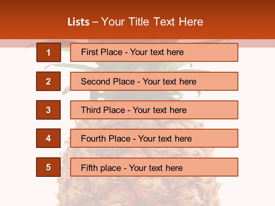 A Pineapple On A White And Orange Background PowerPoint Template
