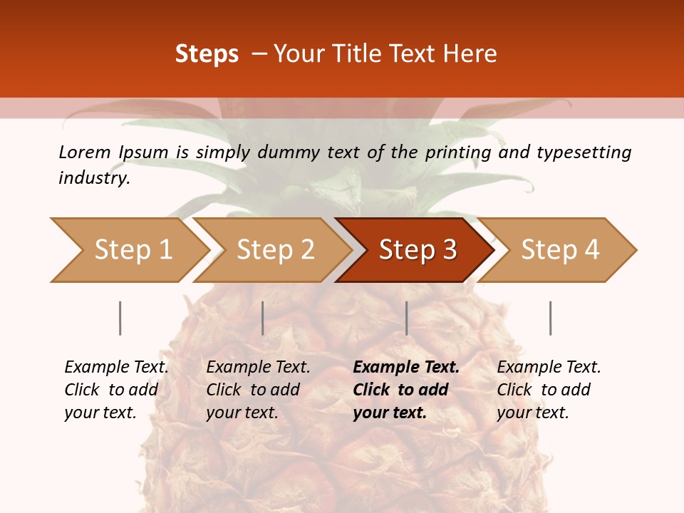 A Pineapple On A White And Orange Background PowerPoint Template