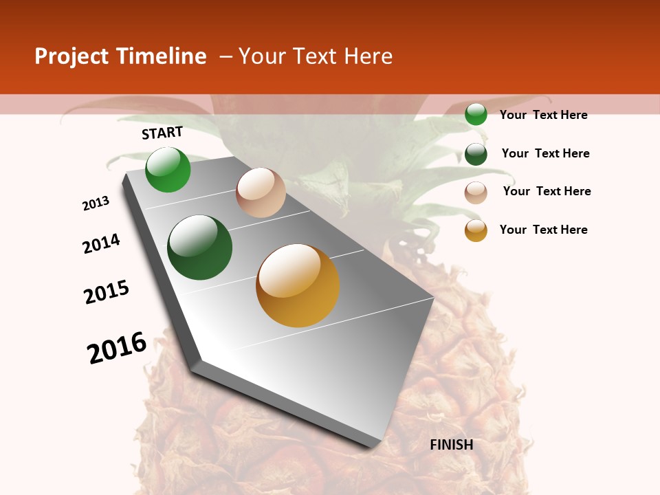 A Pineapple On A White And Orange Background PowerPoint Template