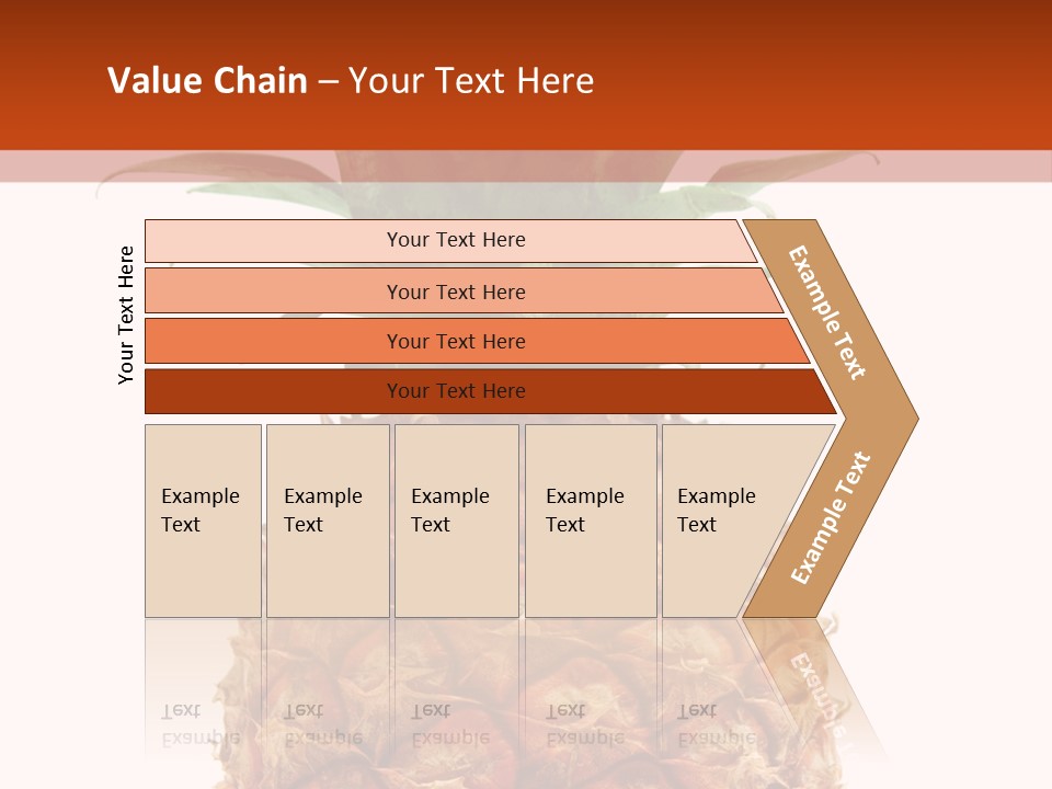A Pineapple On A White And Orange Background PowerPoint Template